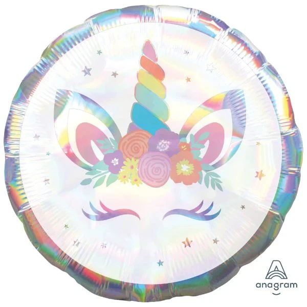 Balloon - 45cm Standard Holographic Unicorn Party Iridescent