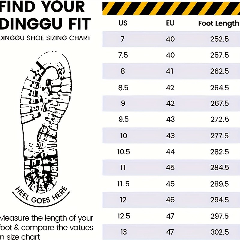 DINGGU Mens Heavy-Duty Steel Toe Safety Shoes