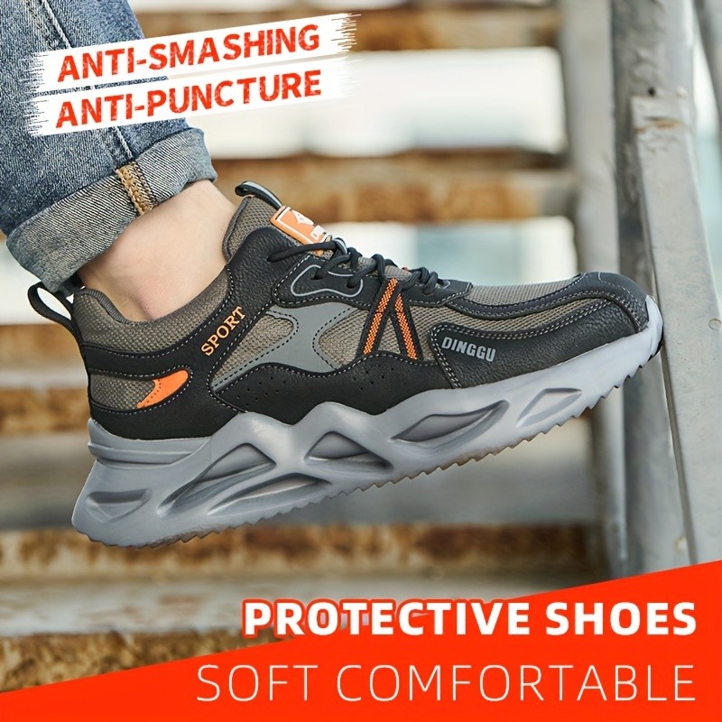 DINGGU Men's All-Season Steel-Toe Work Boots