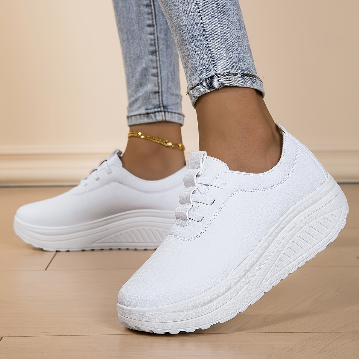 LEIJOP Women's Thick-Soled Casual Shoes