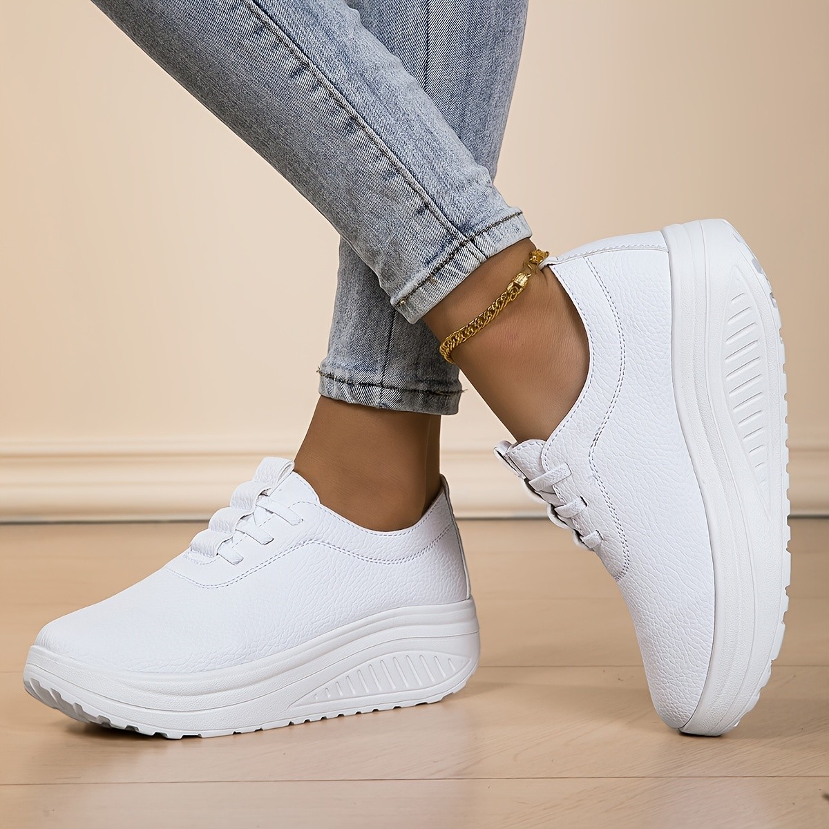 LEIJOP Women's Thick-Soled Casual Shoes