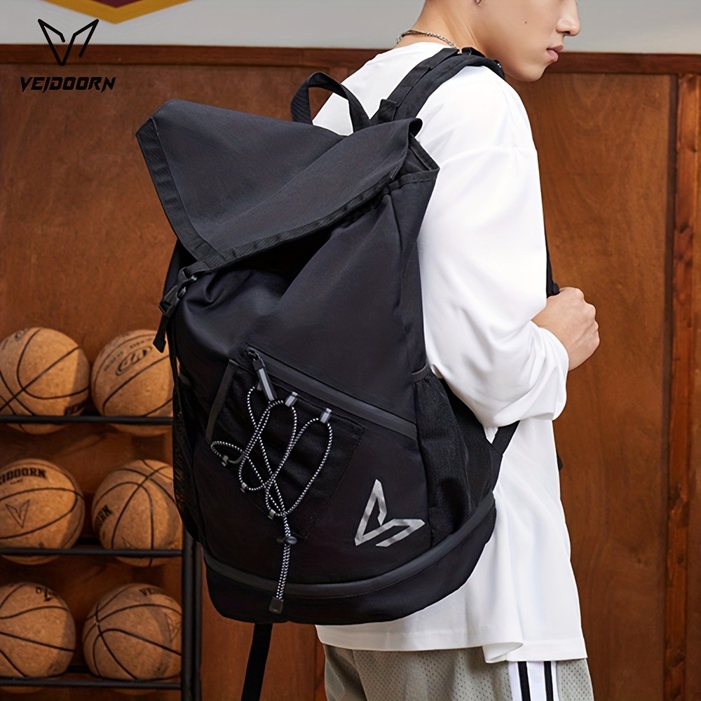 VEIDOORN Mens Sleek Black Backpack