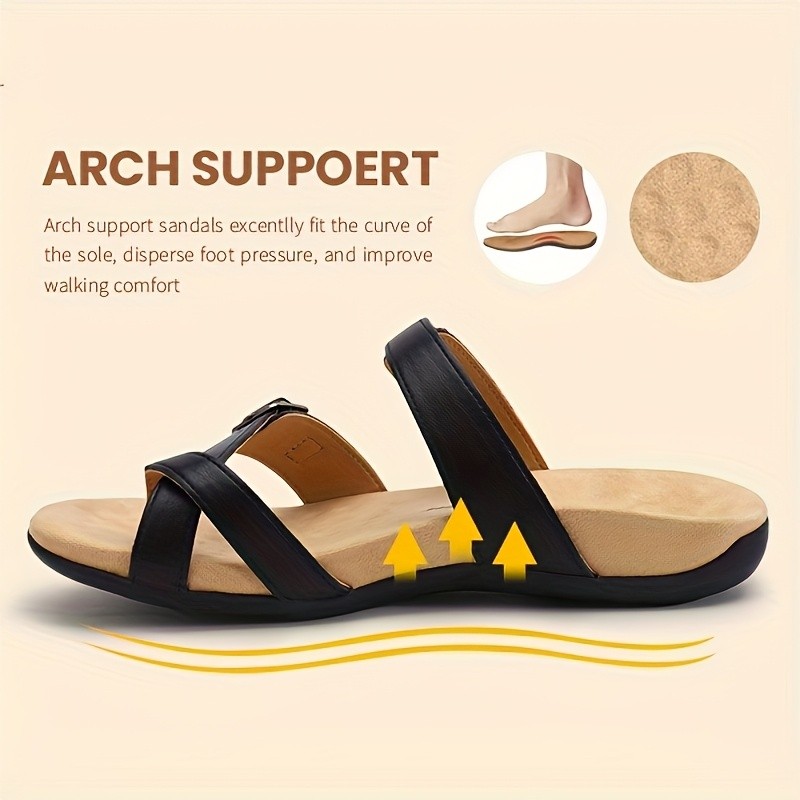 ATHLEFIT Womens Wide Width Adjustable Comfort Flip Flops