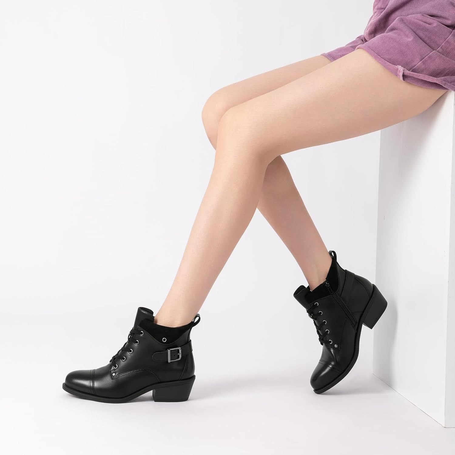 ATHLEFIT Womens Short Ankle Boots