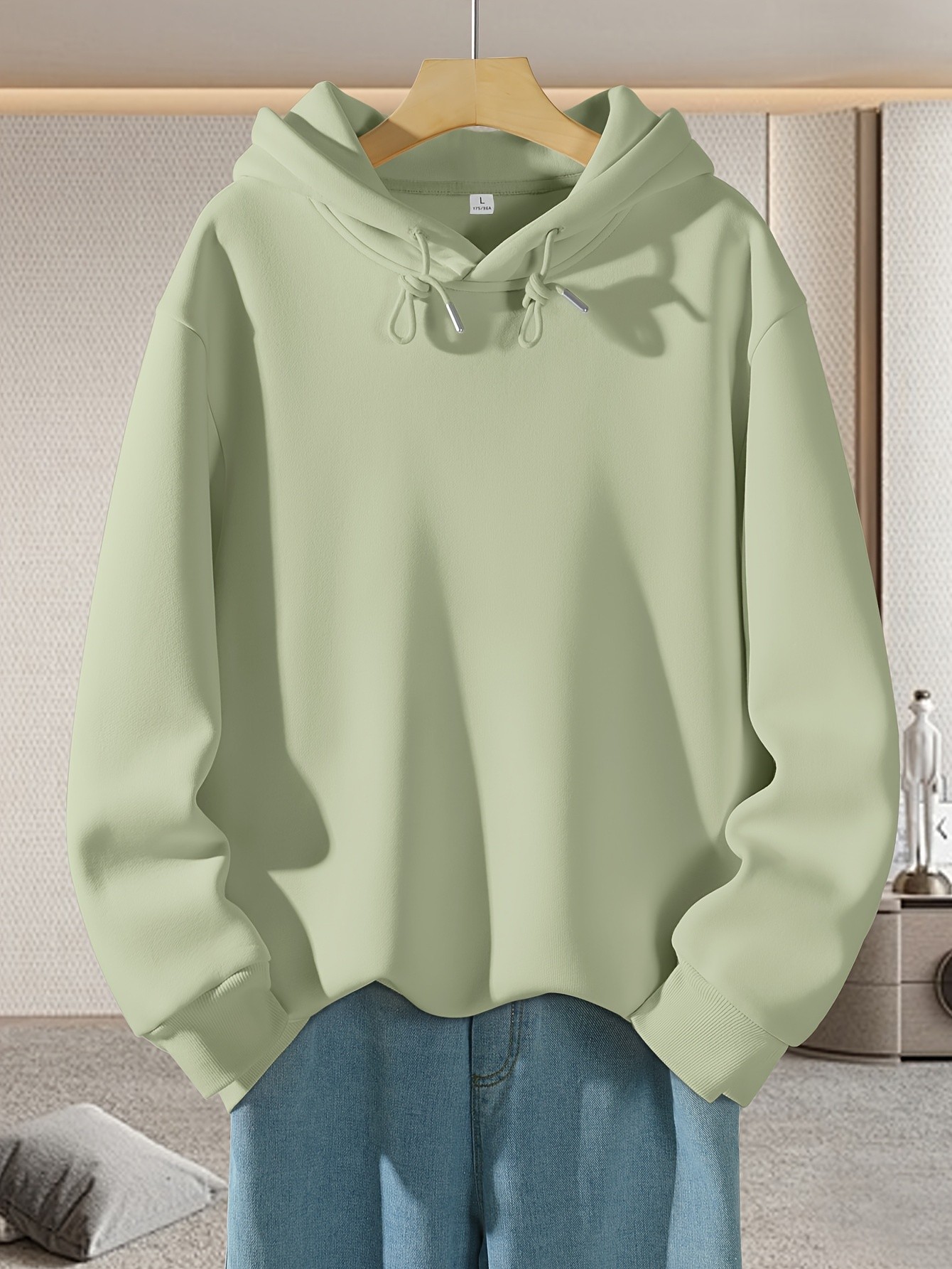 JEANSWEST Mens Solid Color Hooded Sweatshirt