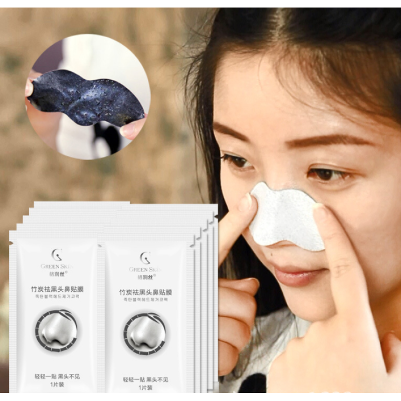 Green Skin 10 pcs Blackhead Acne Removal Strong Stickers Nose
