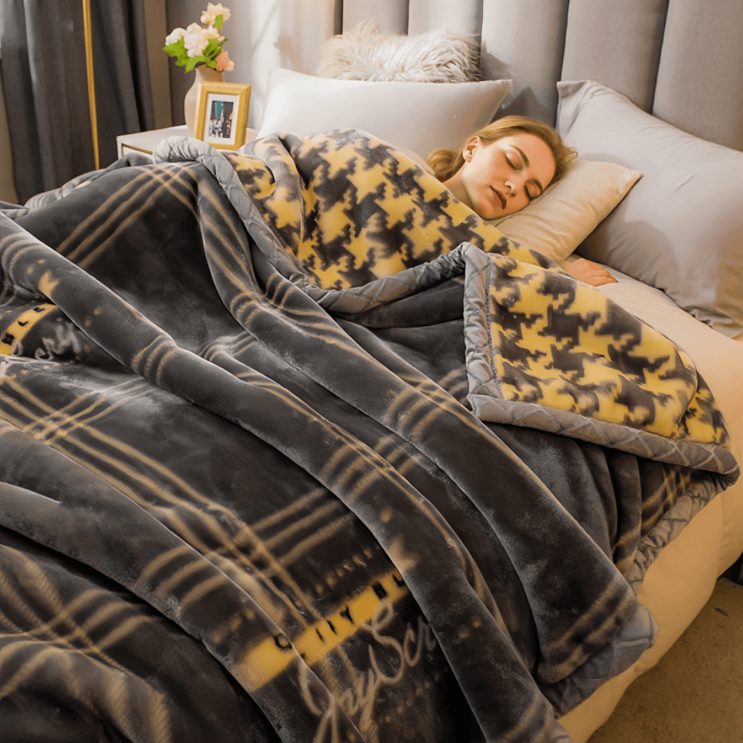 LIKON Premium Soft & Warm Double-Sided Thickened Raschel Fleece Blanket | Plush Cozy Throw for Bed, Sofa, Travel & All-Season Comfort