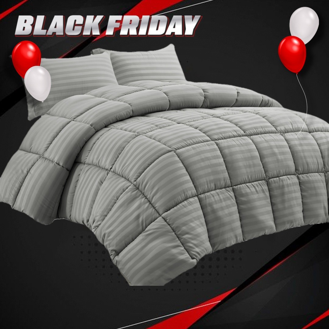 WQSPRING Luxury Quilted Comforter & Pillowcase Bedspread