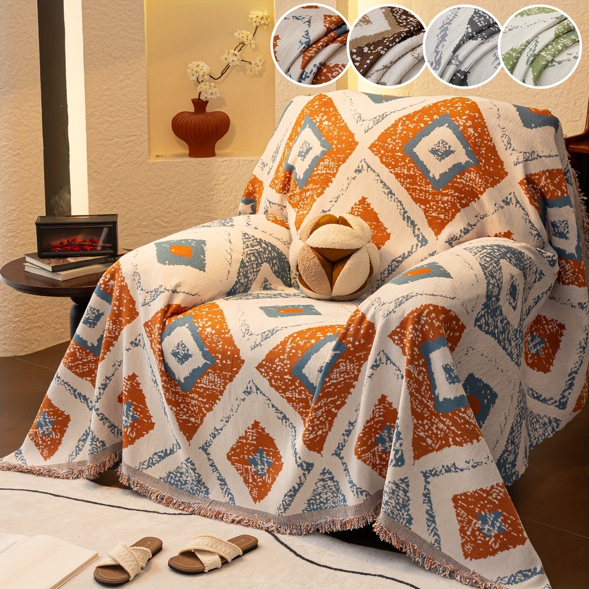 PJLZJFBY Bohemian Style Single Lounge Chair Cover