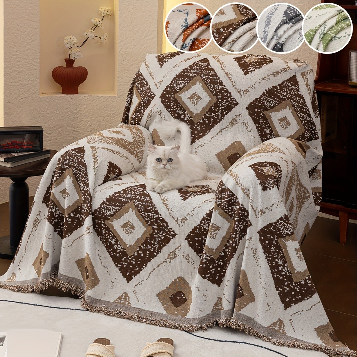 PJLZJFBY Bohemian Style Single Lounge Chair Cover