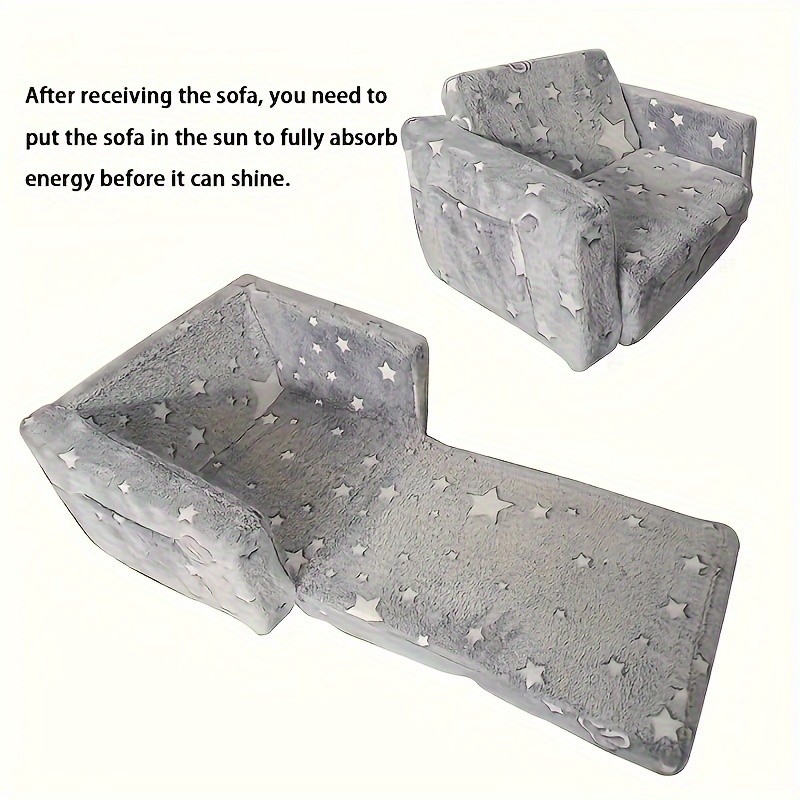 MIIYOUNG Modern Glow-In-The-Dark Foldable Sofa for Youngsters