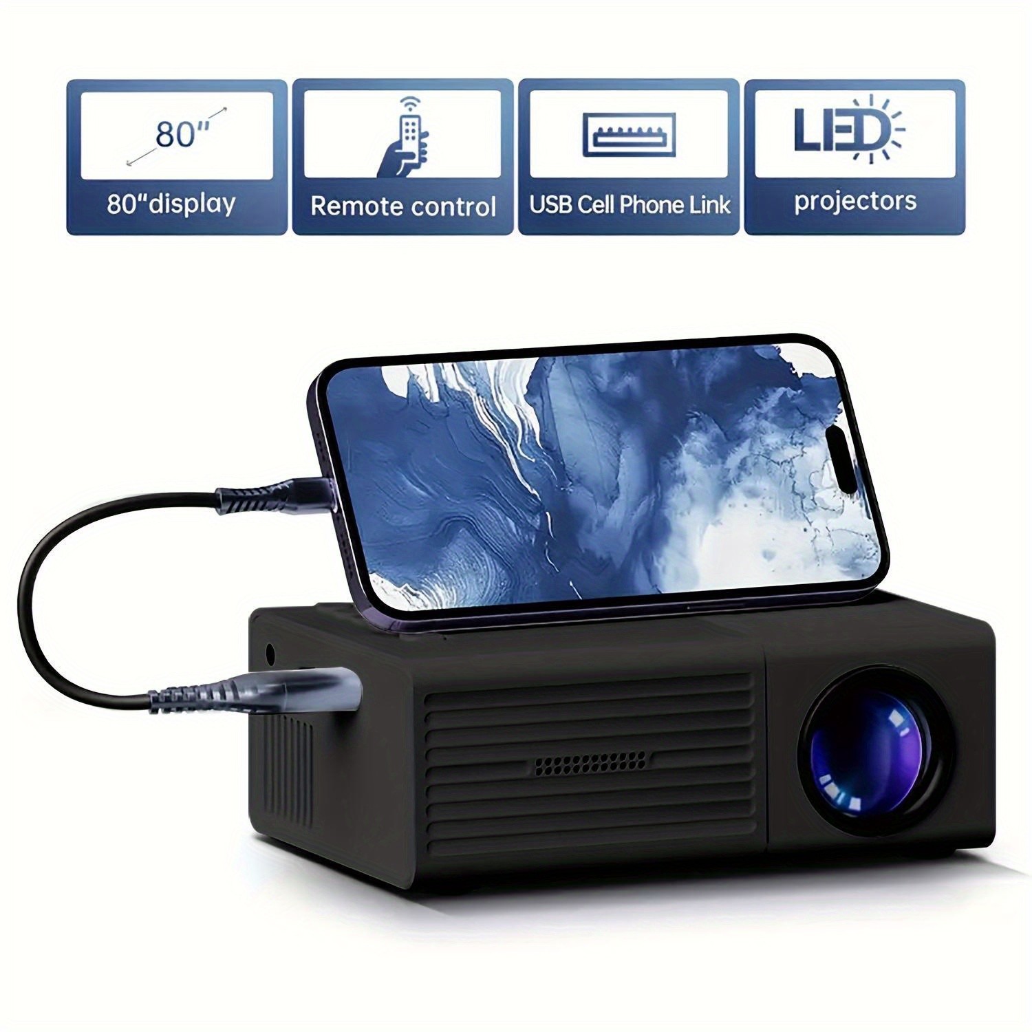 Power Mode: USB Operating Voltage: 36V Control Method: Button Control Display Technology: Lcos Video Projector Feature: Speakers Brand: OKG Battery Properties: Without Battery Aspect Ratio: 4:3 Native Resolution: 1920x1080fullhd1080p ANSI Brightness: 200