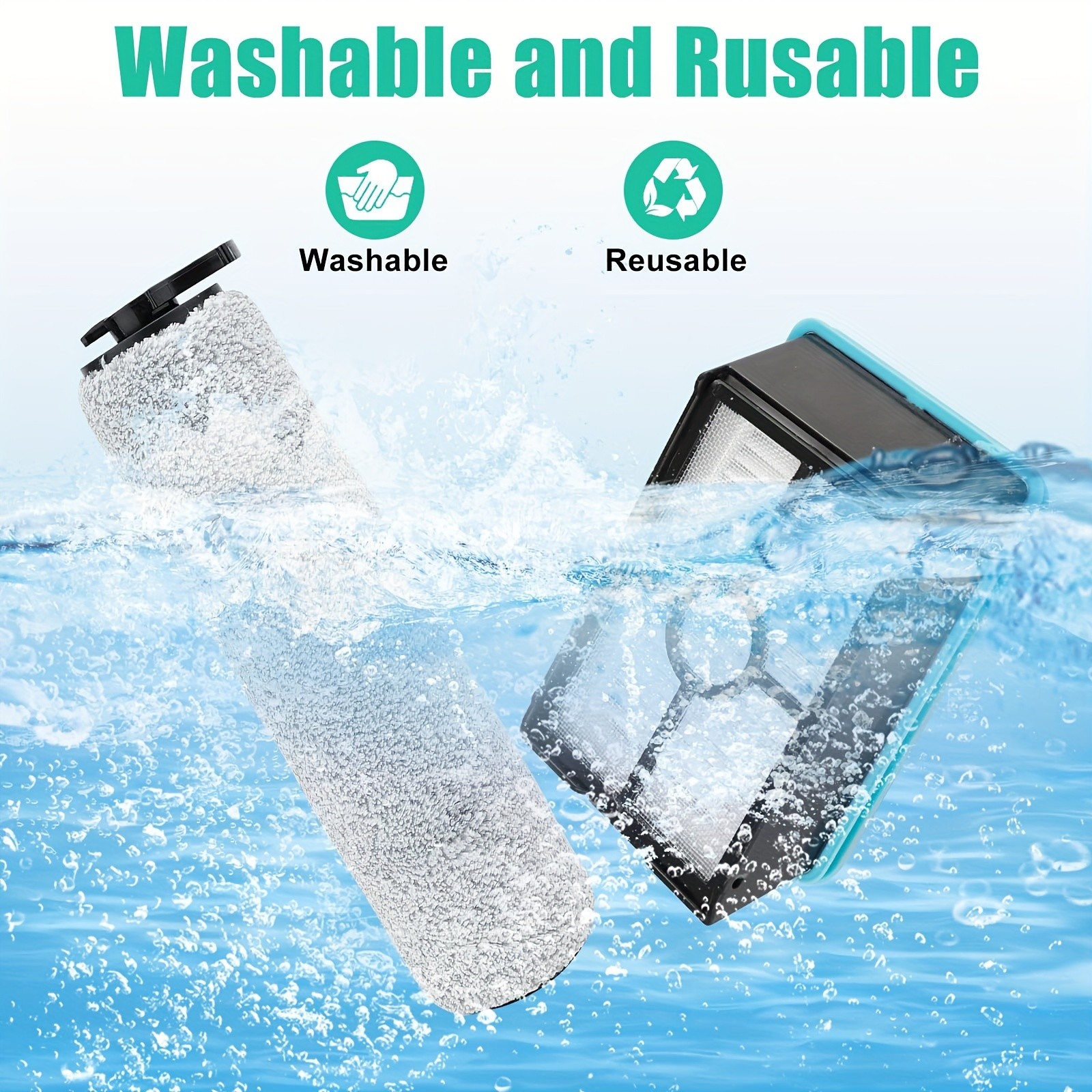 Home Times Roller Brush Filter for Bissell Crosswave HF2/3845N/3831 Floor Scrubber