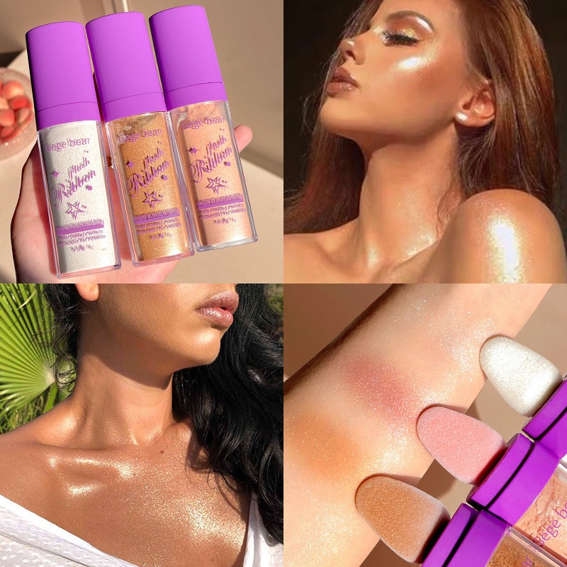 Gegge Bear Flash Ribbon Highlighter Powder  Sparkle and Shine with Every Stroke