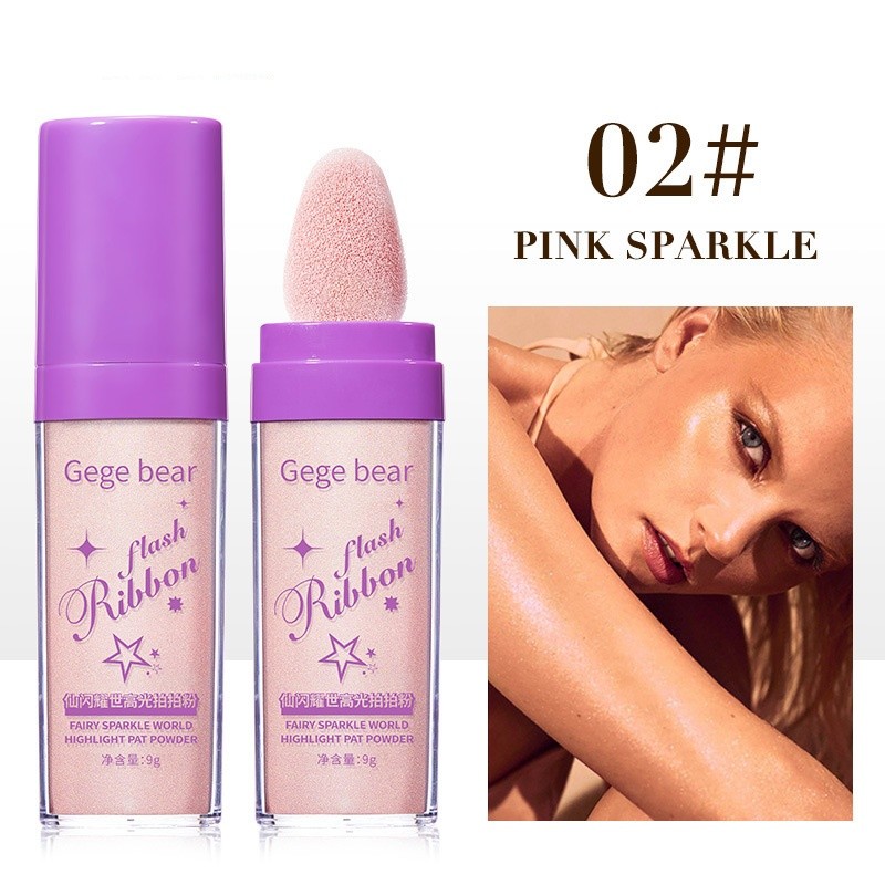 Gegge Bear Flash Ribbon Highlighter Powder  Sparkle and Shine with Every Stroke