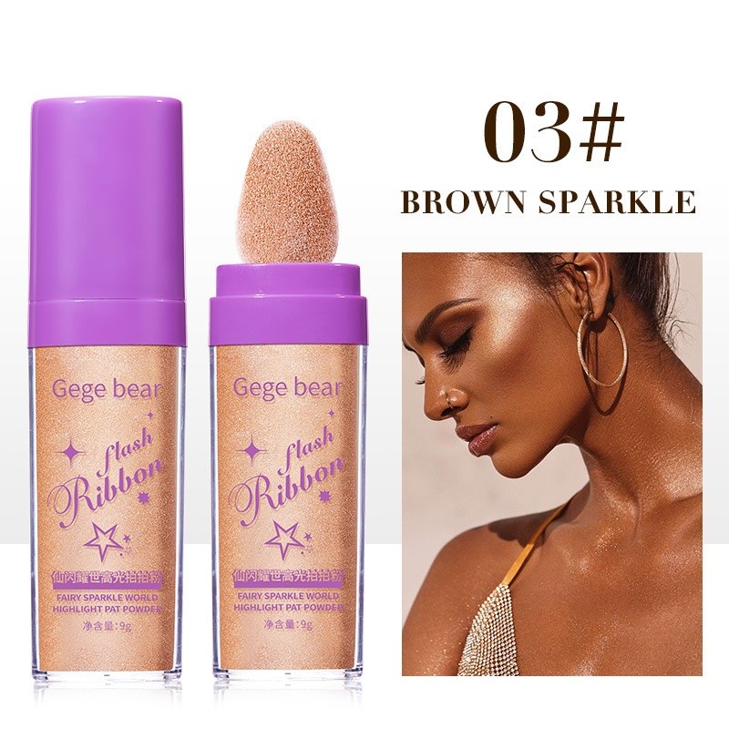 Gegge Bear Flash Ribbon Highlighter Powder  Sparkle and Shine with Every Stroke