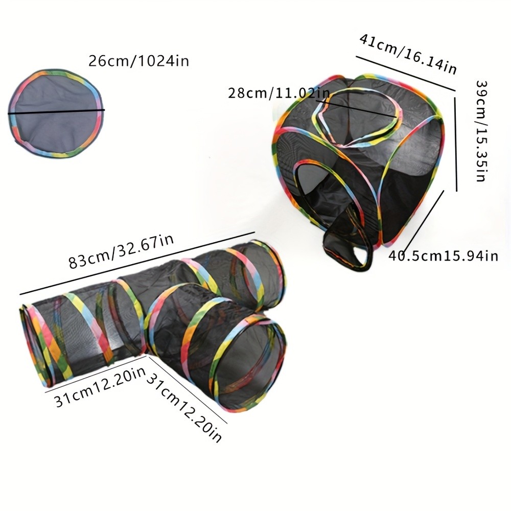 HOOLYUK Collapsible Cat Tunnel Play Set