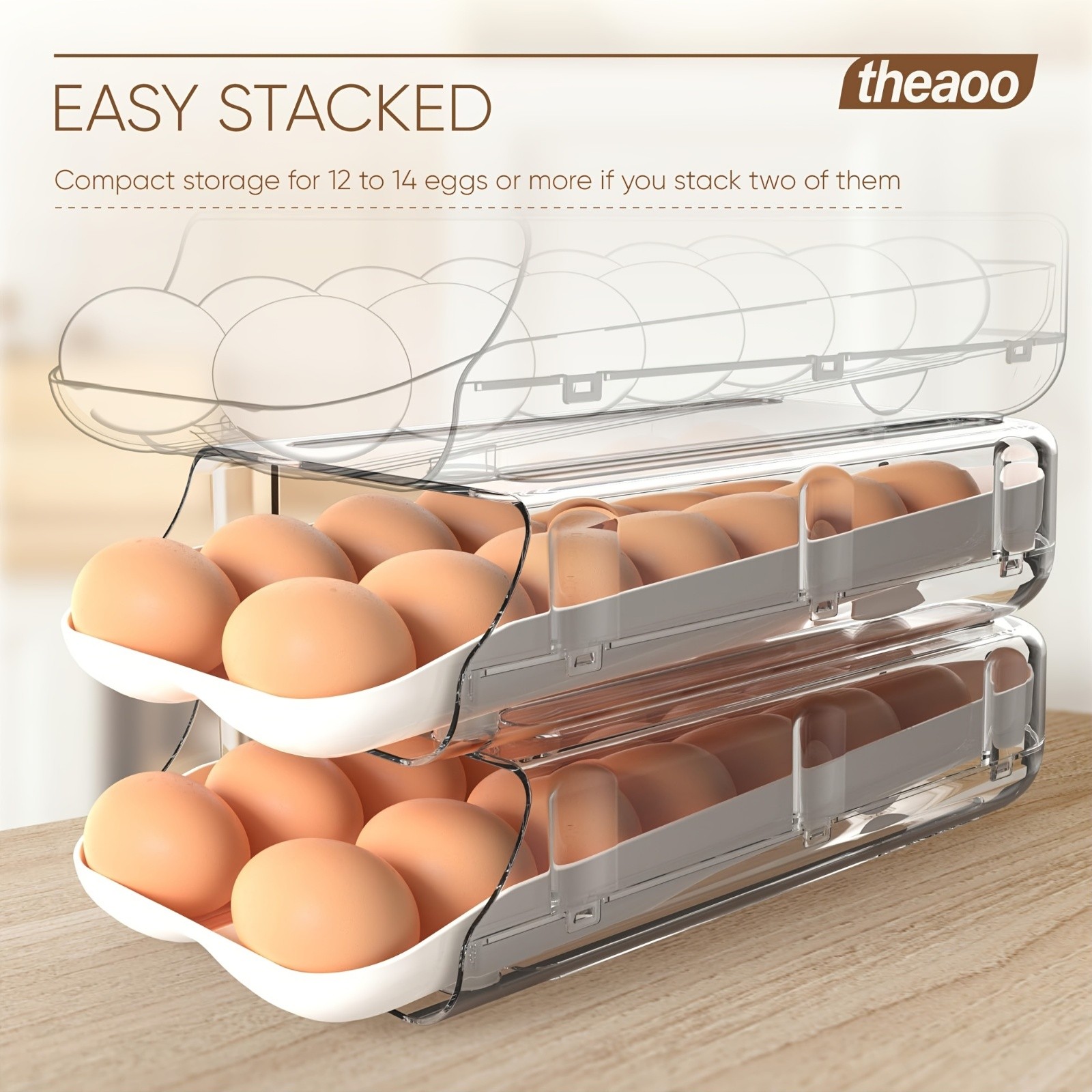 VITSCAN 2-Pack Automatic Egg Dispenser for Refrigerator