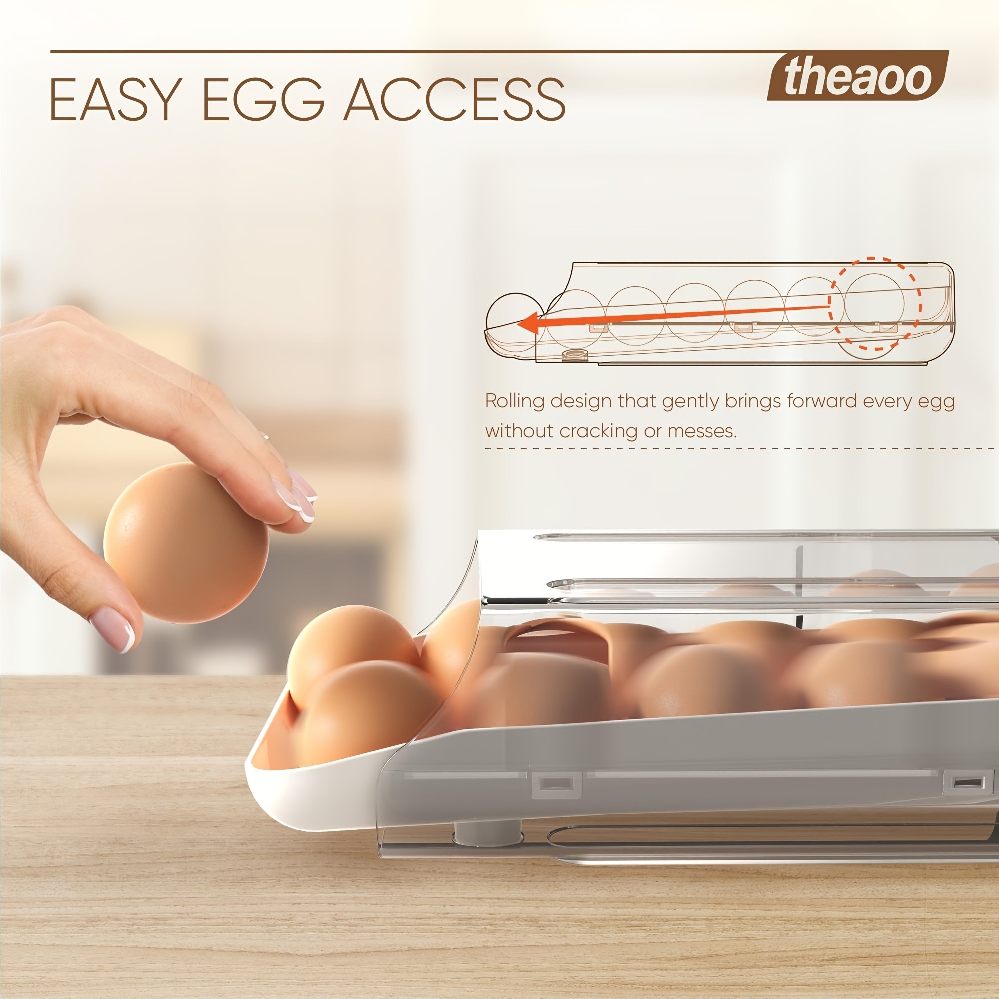 VITSCAN 2-Pack Automatic Egg Dispenser for Refrigerator