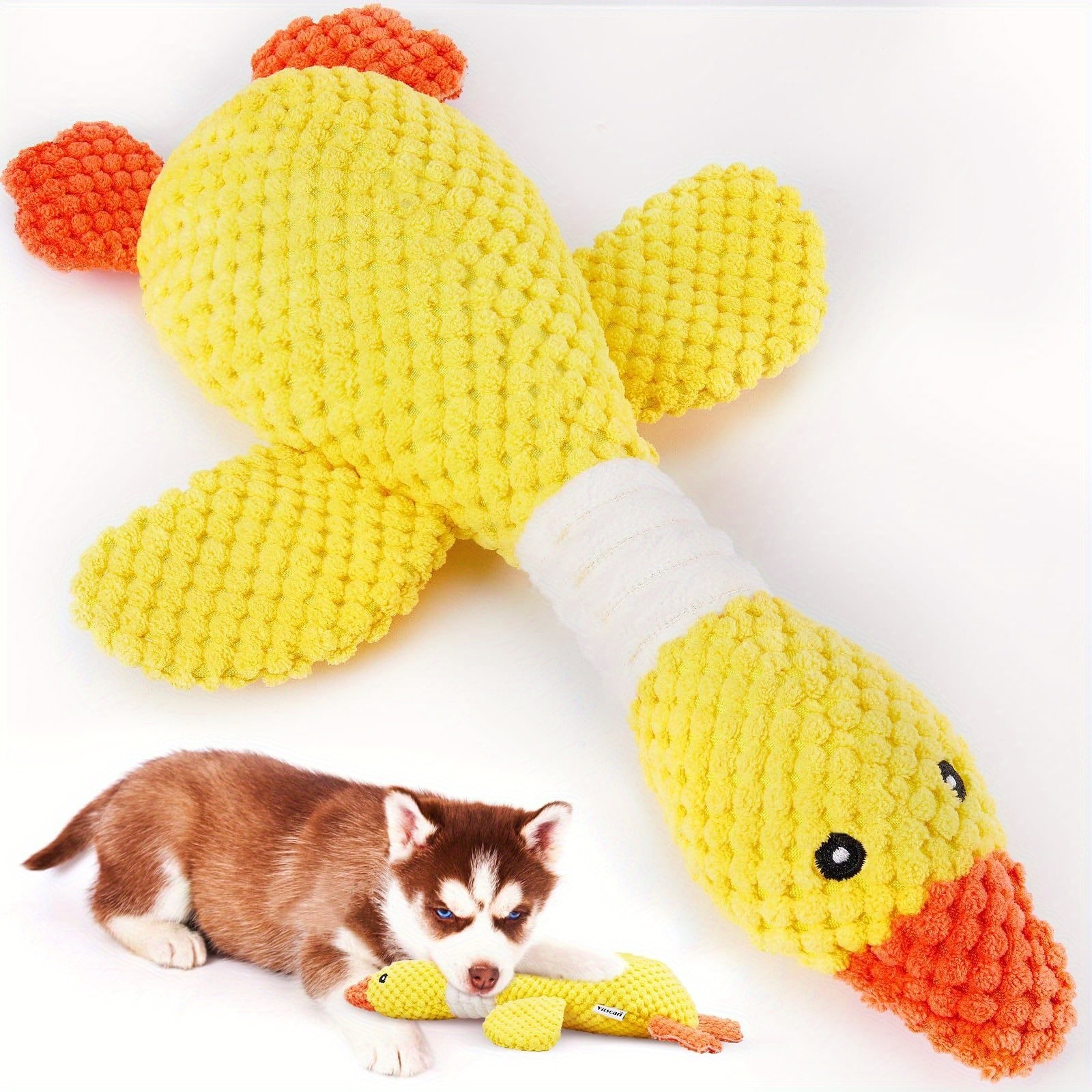 VITSCAN Sturdy Soft Yellow Goose Chew Plaything for Dogs and Puppies
