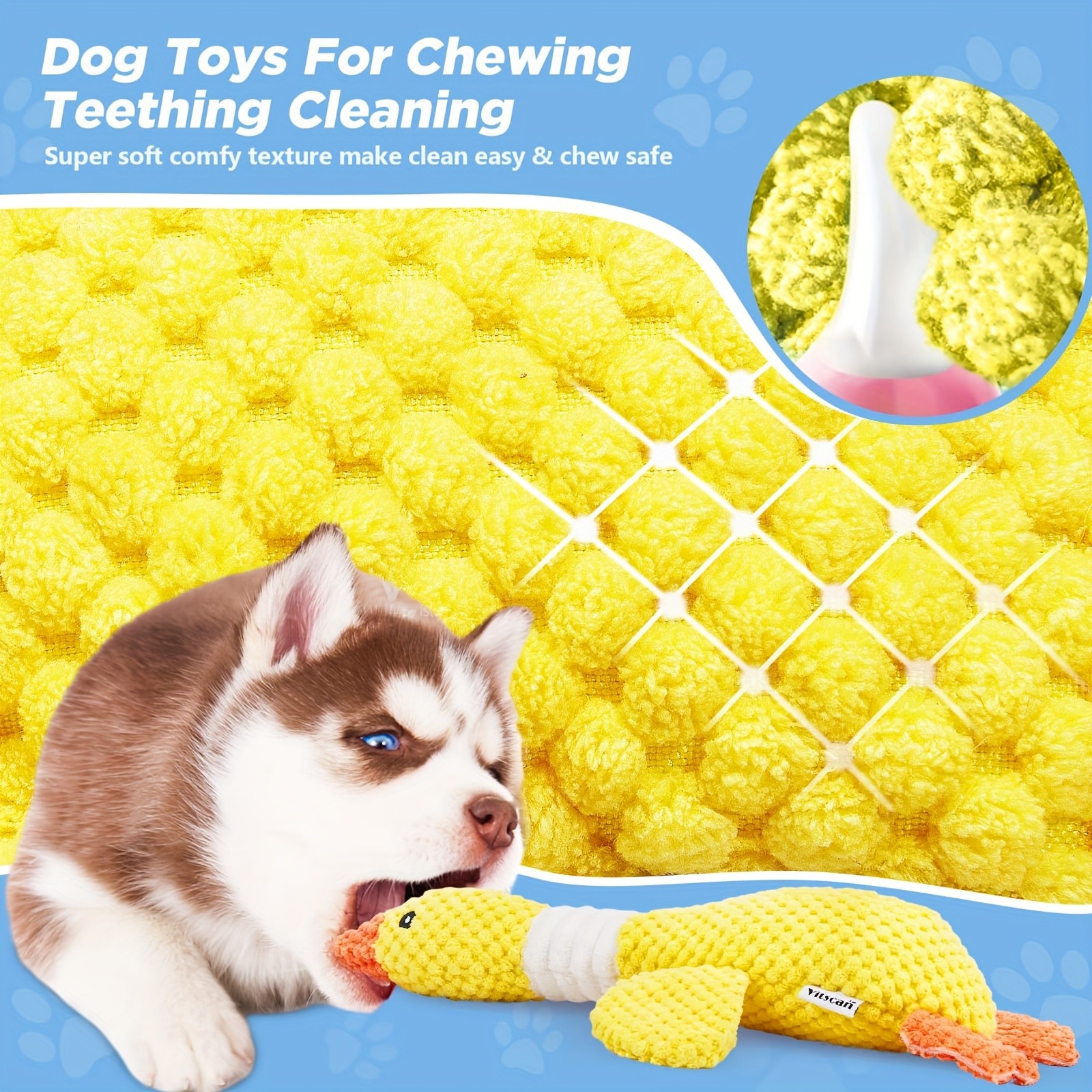 VITSCAN Sturdy Soft Yellow Goose Chew Plaything for Dogs and Puppies