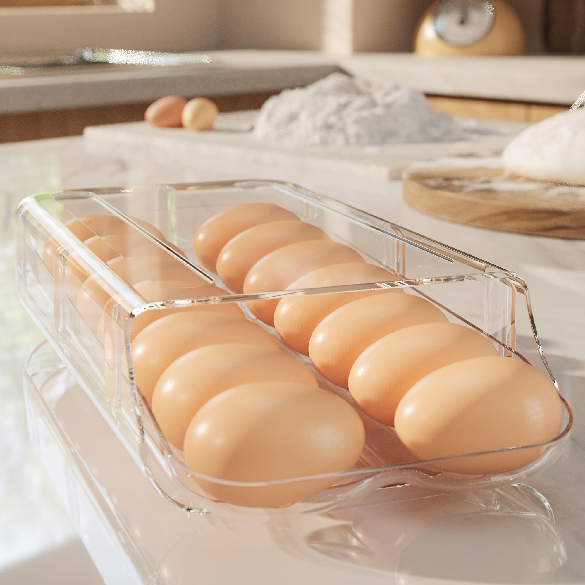 VITSCAN Automatic Rolling Egg Holder for Refrigerator