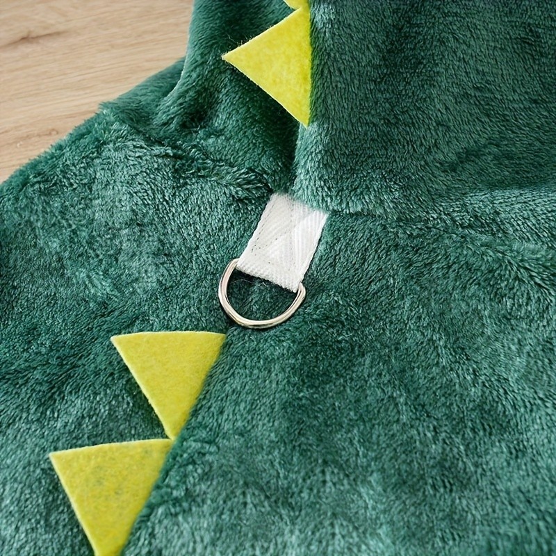 YIERYING Small Dog Deep Green Spiked Dinosaur Hoodie