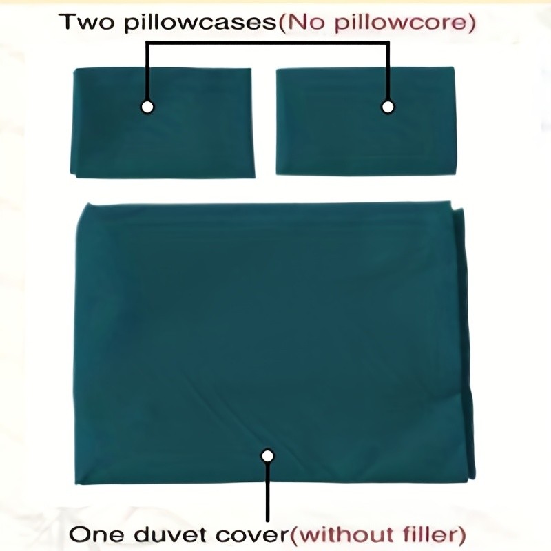 KAFUTI 3pcs Ultra-Soft Brushed Solid Color Duvet Cover Set