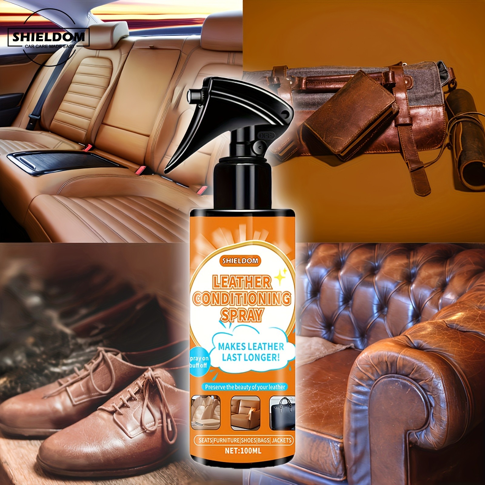 SHIELDOM Leather Care Spray with Shield Formula