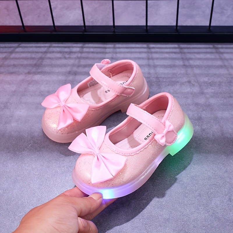 MGO Kidss Mary Jane Flat Shoes with Lights for Girls