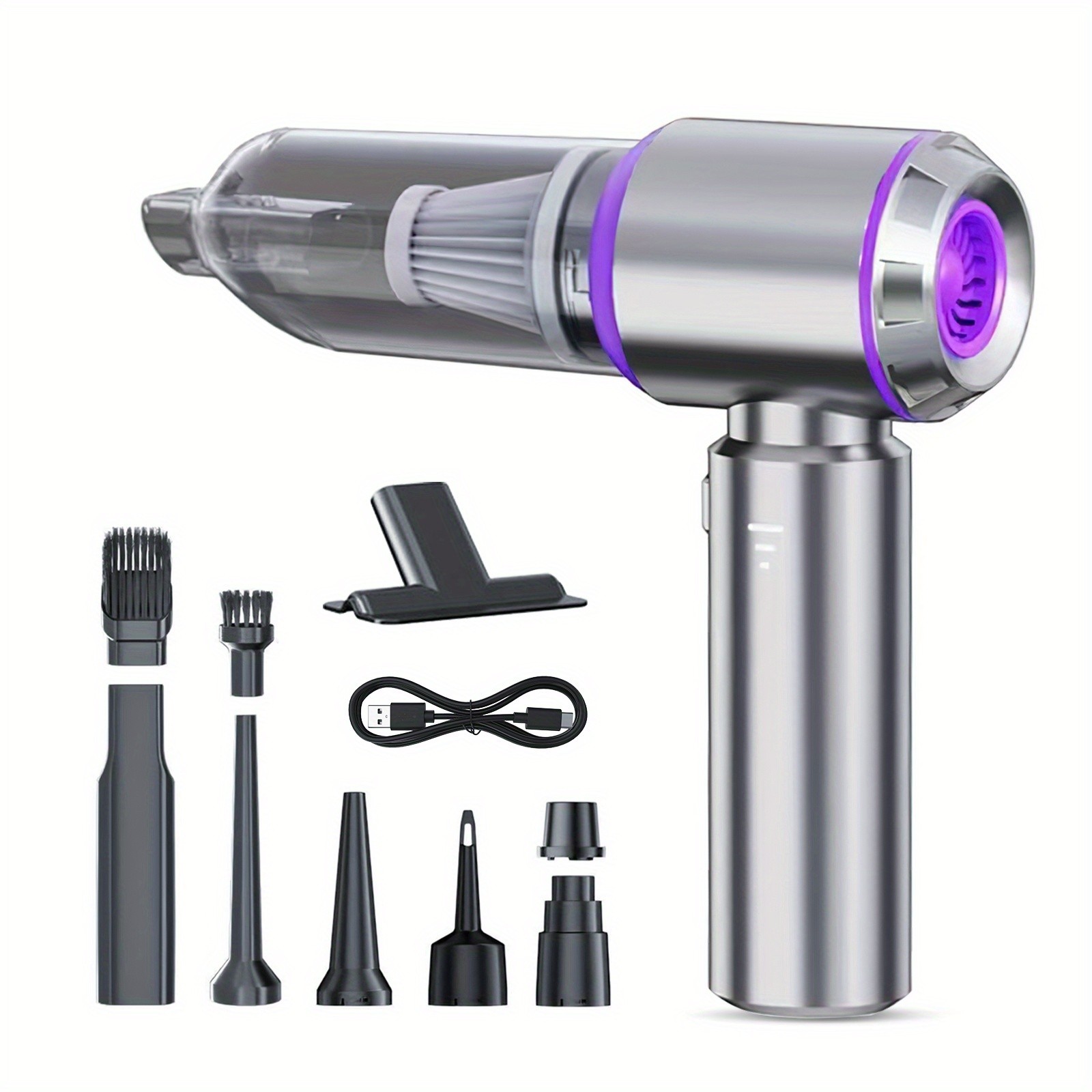 UTEK Portable Wireless High-Power Mini Vacuum Cleaner  4-in-1 Compressor and Blower for Office, Laptop, and Home Cleaning