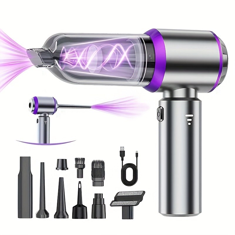 UTEK Portable Wireless High-Power Mini Vacuum Cleaner  4-in-1 Compressor and Blower for Office, Laptop, and Home Cleaning