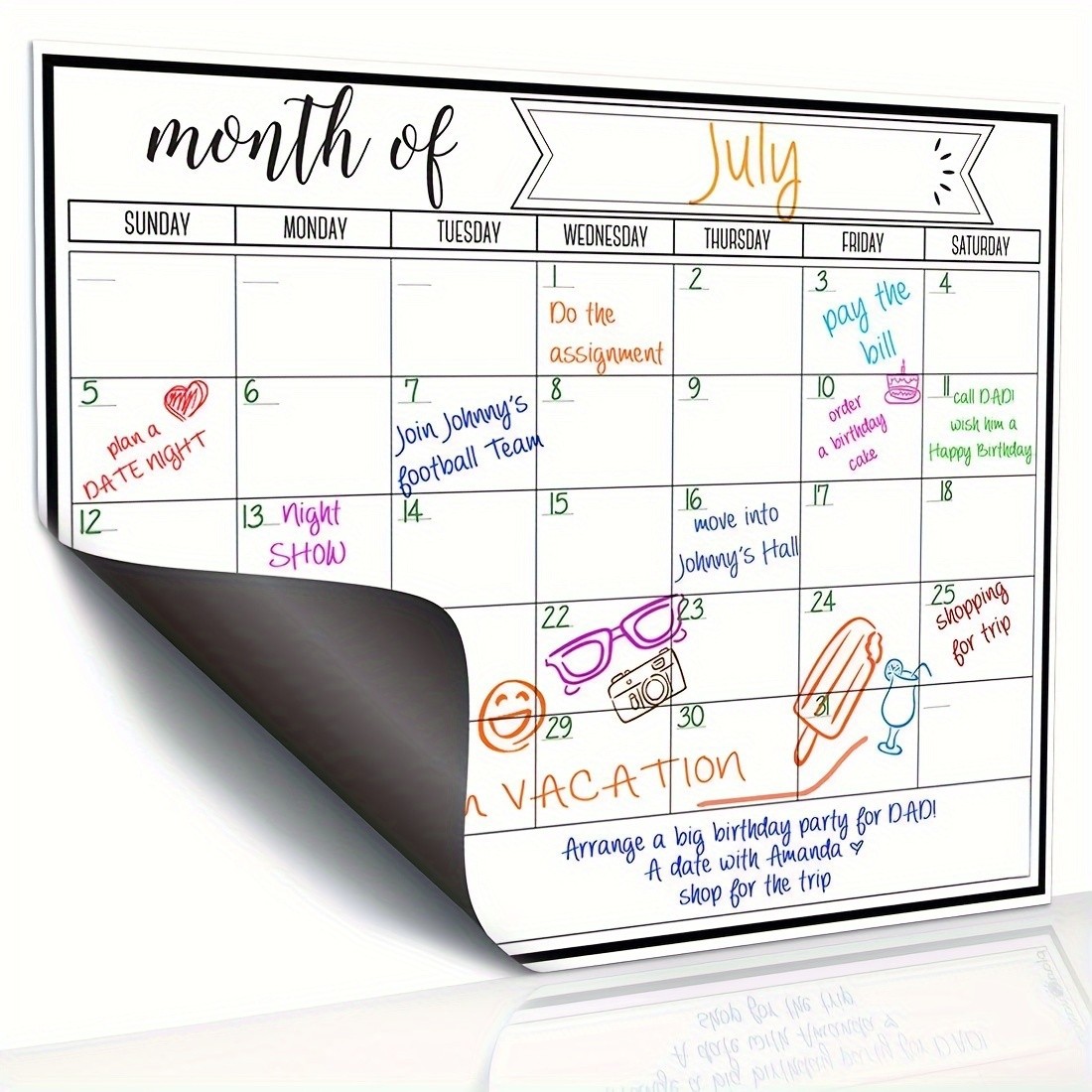 COFIT Magnetic Whiteboard Fridge Calendar