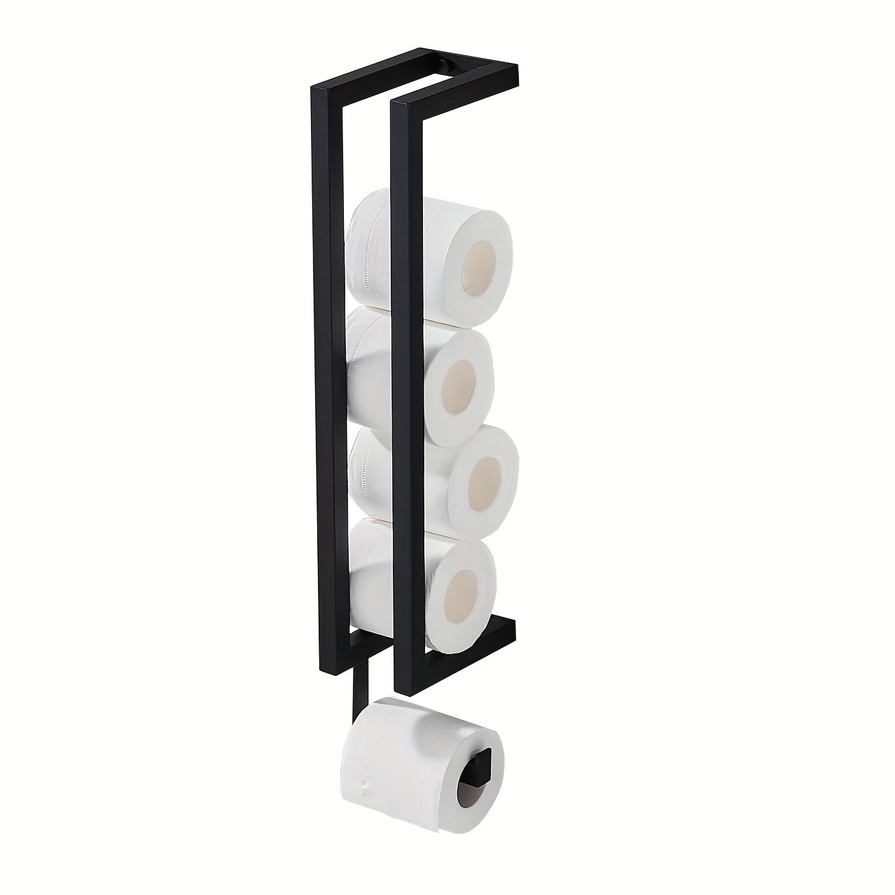 GUTE Wall-Mounted Bathroom Tissue Holder with Hooks