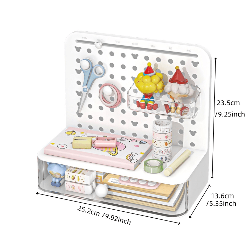 COIZYZZL Pegboard Storage Box with Hook-Drawer System