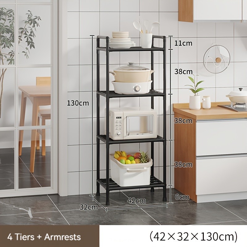 UDEAR Heavy-Duty Multifunctional Rolling Storage Shelf with Armrests
