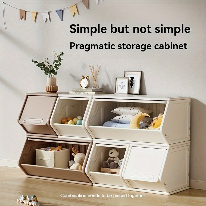 JINCAYY Stackable Storage Boxes with Flip-Top Design