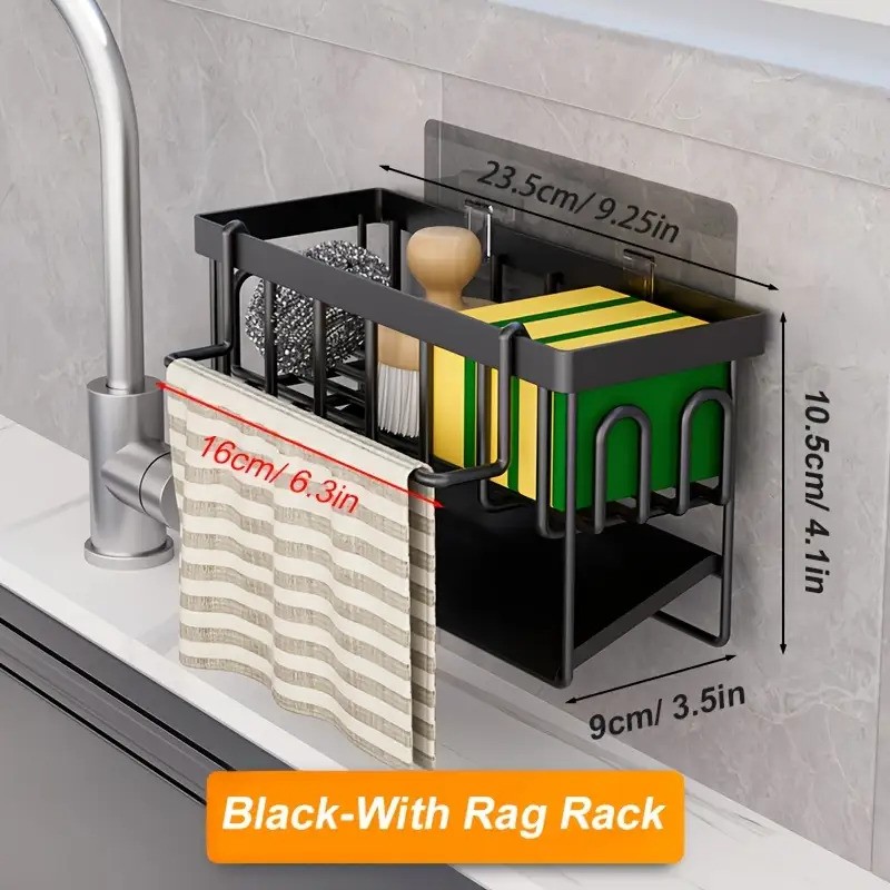 XHSGX Thick Multi-Functional Kitchen Sink Organizer with Towel Rack