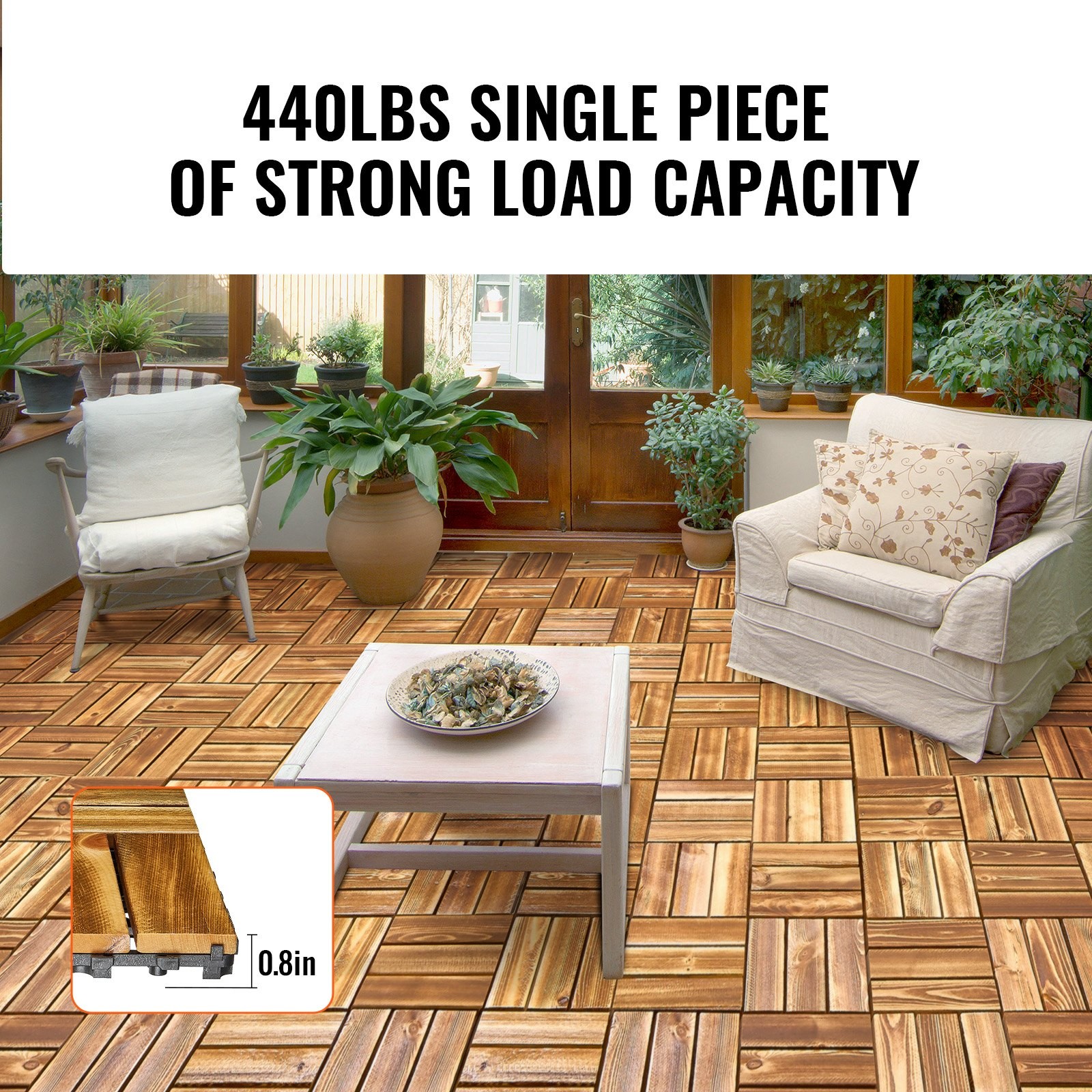 Wood Interlocking Deck Tile