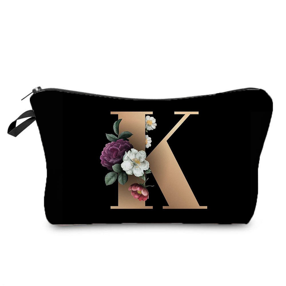 Black and Gold Makeup Bag
