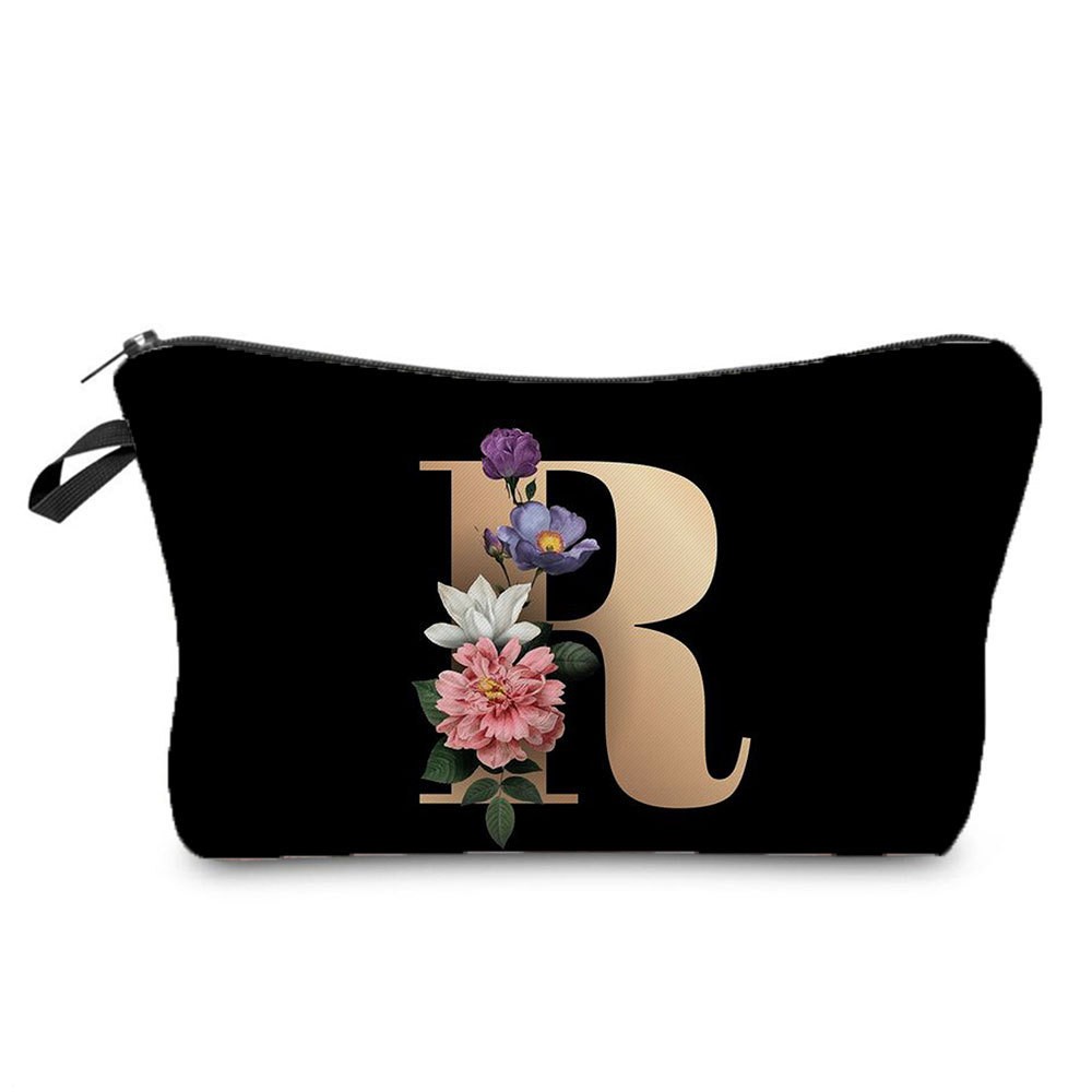Black and Gold Makeup Bag