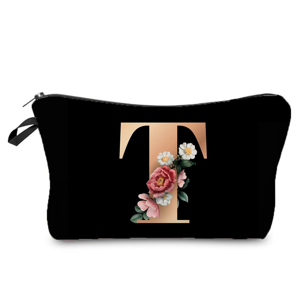 Black and Gold Makeup Bag
