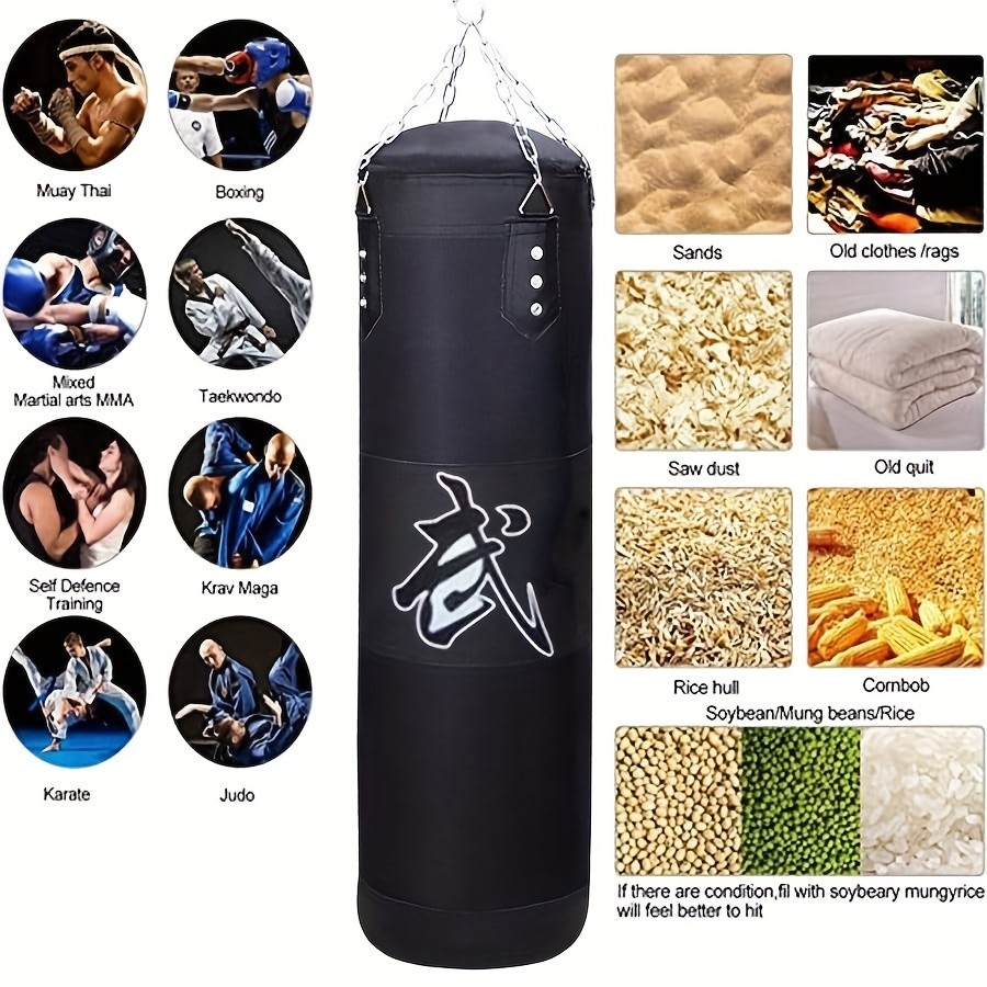 Kick Boxing Set with Ceiling Hook Steel Chain  Perfect for Home Gym Training