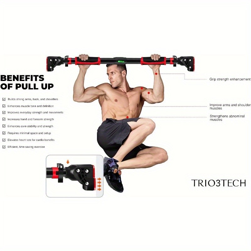 200kg Adjustable Stainless Steel Door Mount Pull Up Bar  Your Ultimate Strength Training Solution