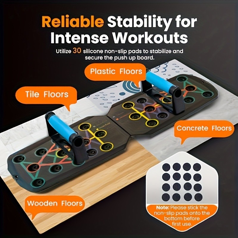 Color-Coded Push Up Board with Handles Transform Your Home Gym Workouts