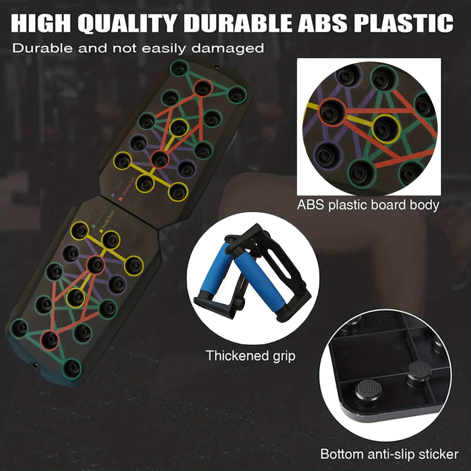 Color-Coded Push Up Board with Handles Transform Your Home Gym Workouts