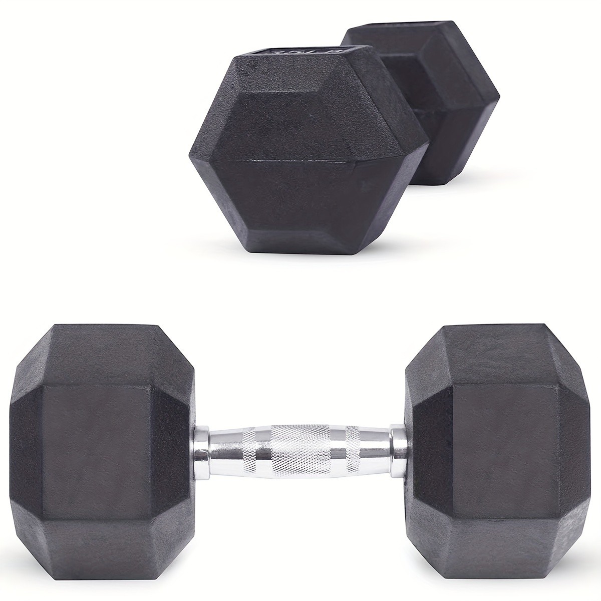 Hexagonal Rubberized Dumbbells  Durable and Versatile Weight Training Equipment
