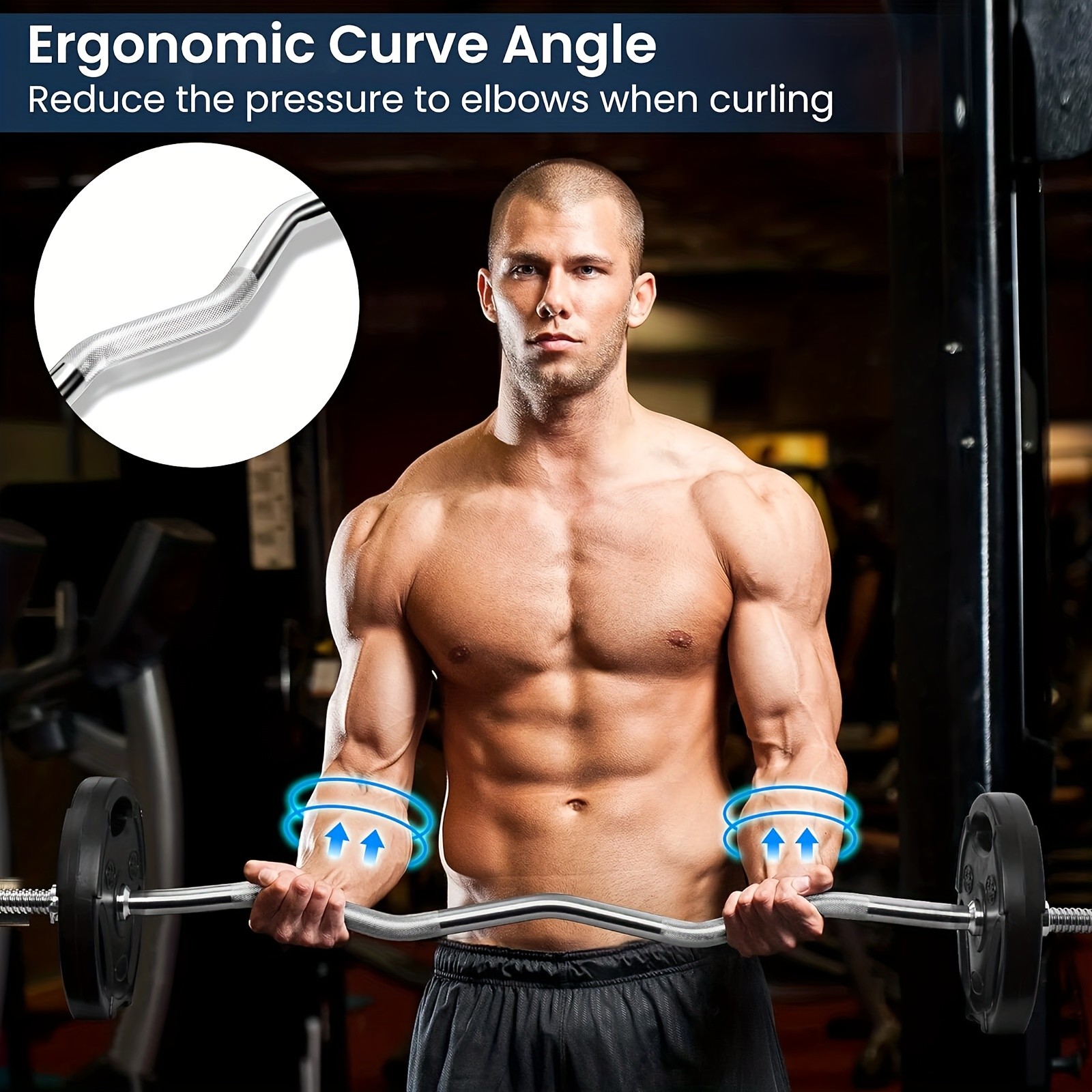 1.2m/47" Heavy Duty Curl Weight Lifting Bar  Build Stronger Arms with Precision