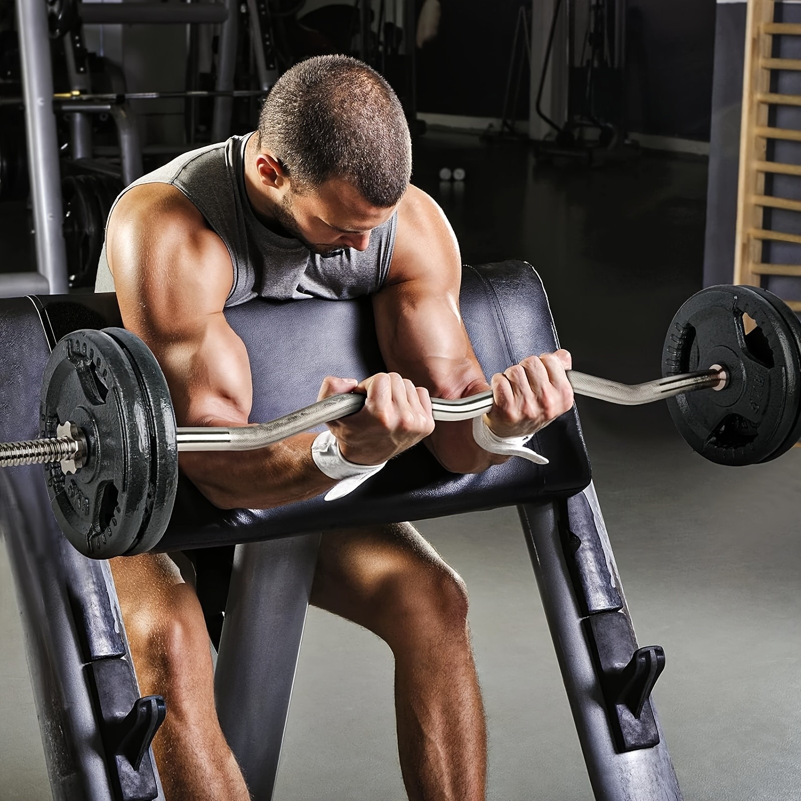 1.2m/47" Heavy Duty Curl Weight Lifting Bar  Build Stronger Arms with Precision