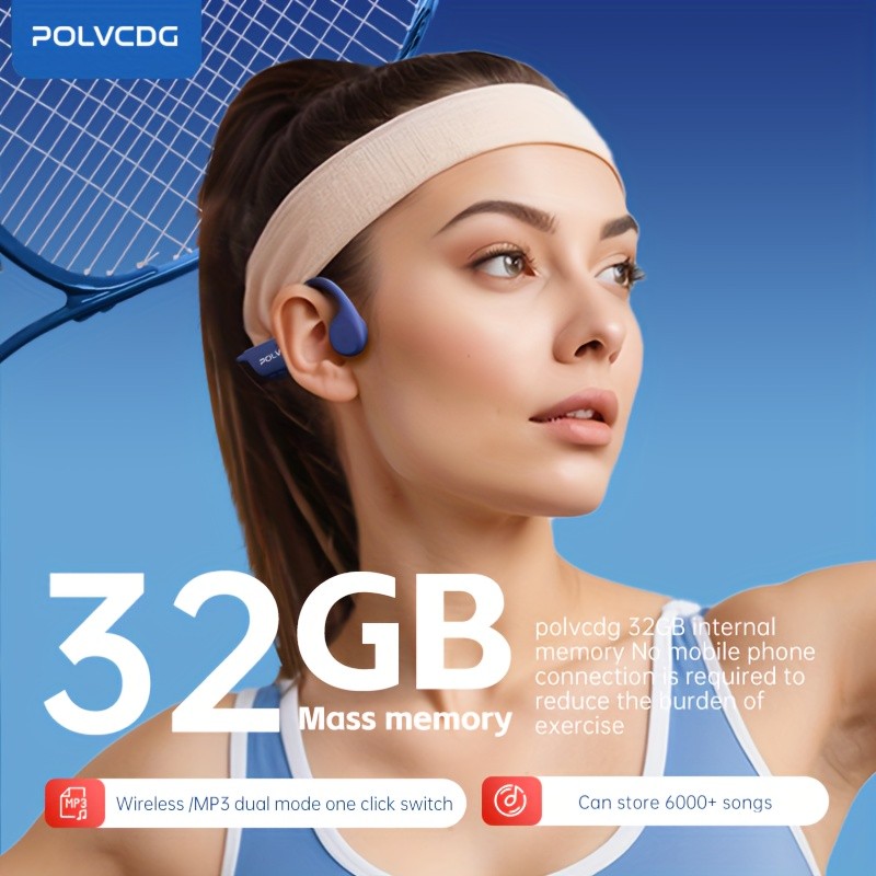 POLVCDG Audio 2024 New X7 Wireless Bone Conduction Headphones: Perfect for Active Lifestyles